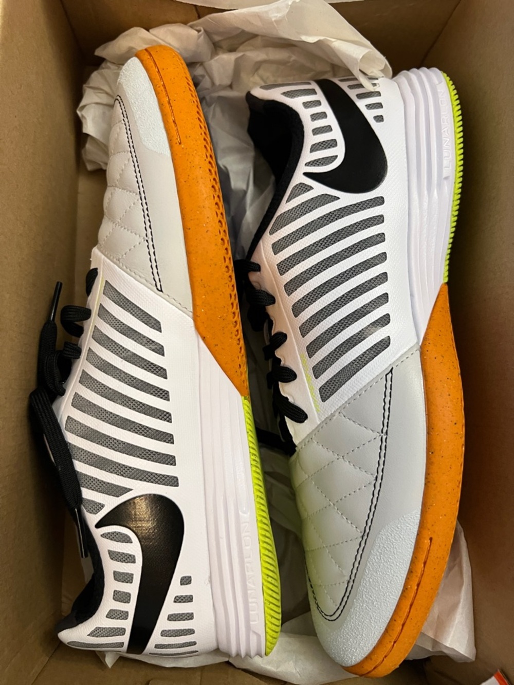 Nike LUNARGATO II White Black Photon Dust Indoor Soccer Shoes